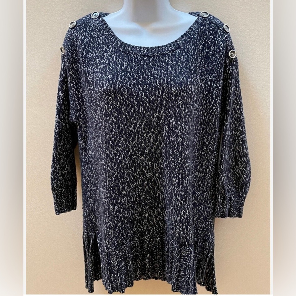 Lucky Brand chunky knit sweater,M,cotton blend,marled rib ,warm, office siren